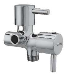 Silver Shine Chrome Plated 2 Way Angle Cock Faucet SSG-5111_0