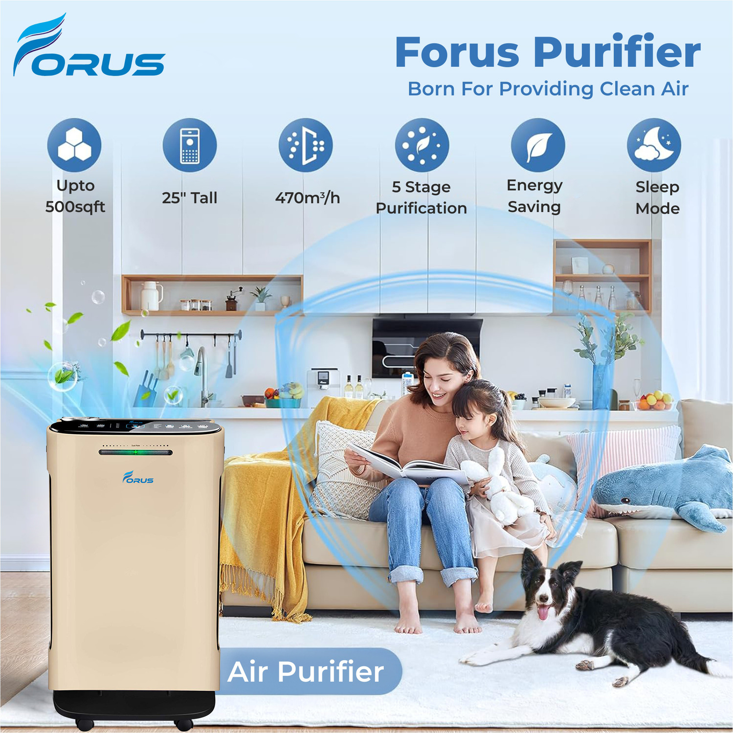 FORUS HepaAirPurifierCAP-41_Remote HEPA 5 Gold Air Purifier_1