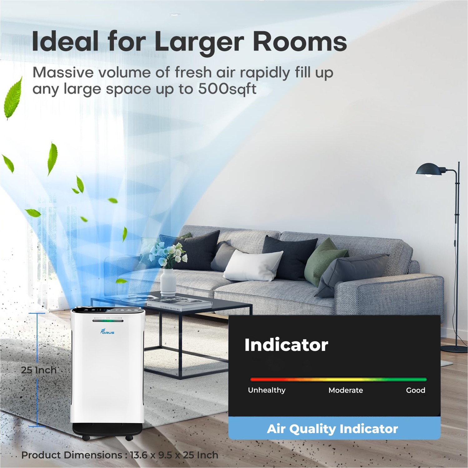 FORUS HepaAirPurifierCAP-41_Remote HEPA 5 White Air Purifier_2