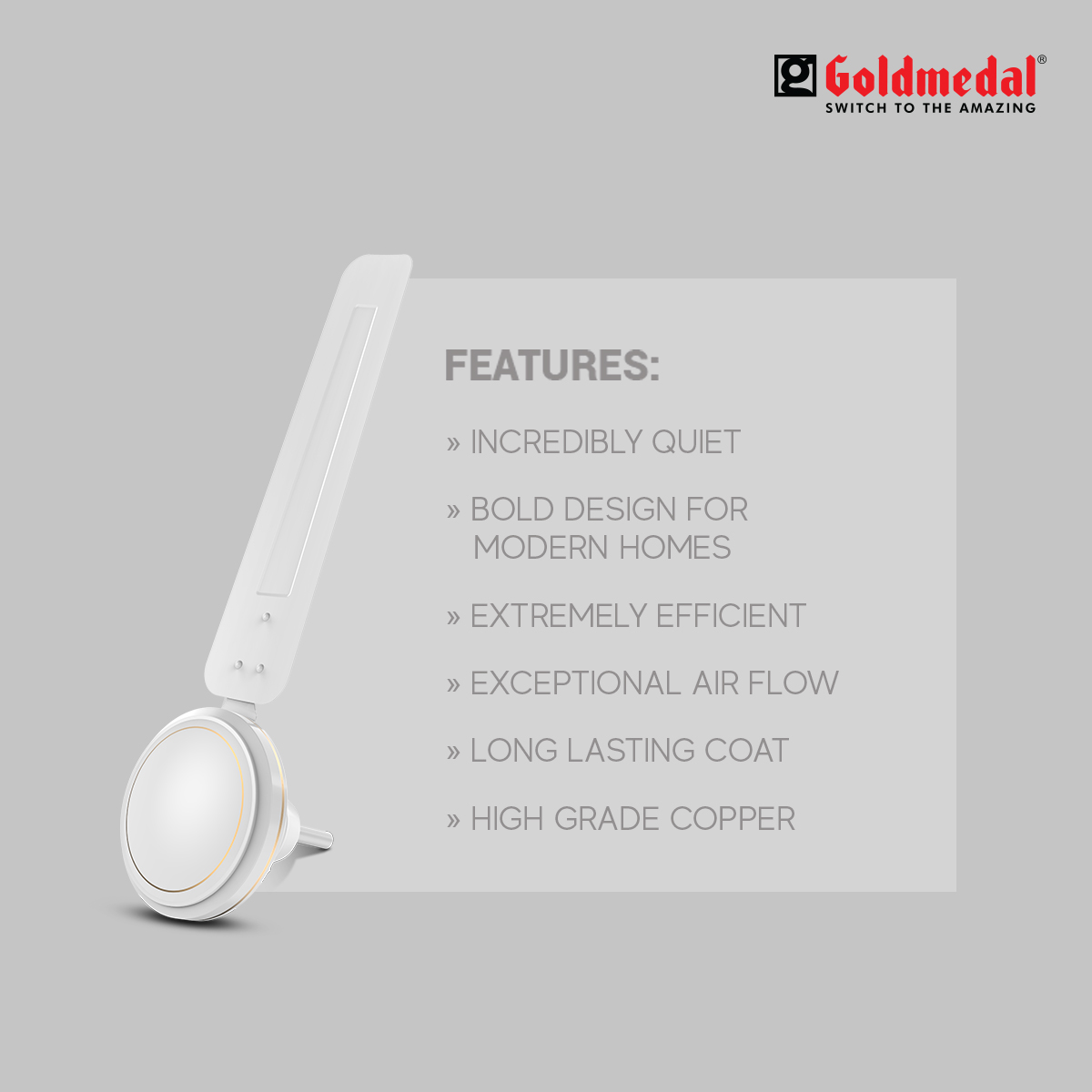 Goldmedal Vayu 1200 mm 3 Blades 72 W White Ceiling Fans_3