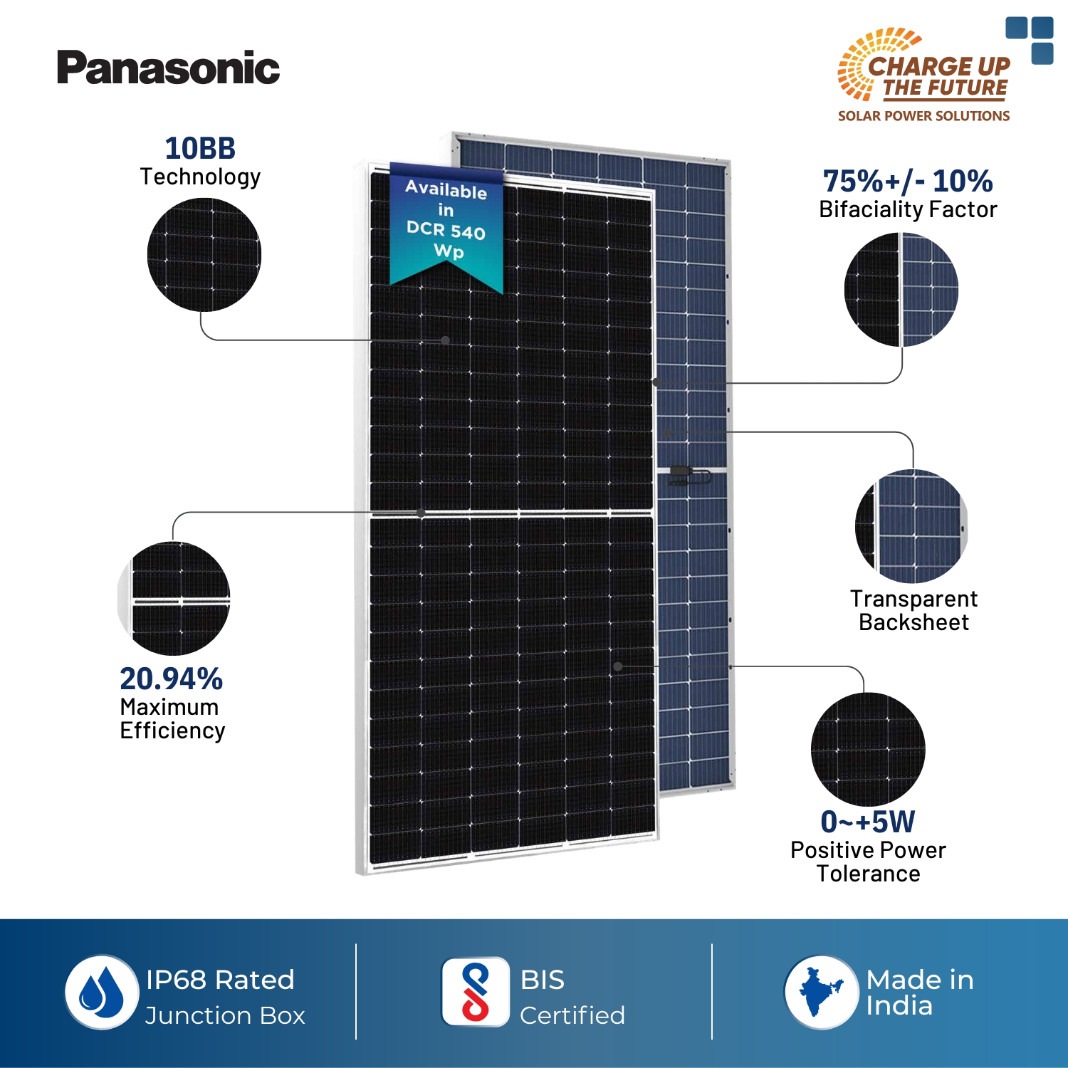 ANCHOR AE14H540VHC10BPD 540 W Mono PERC Solar Panel_1