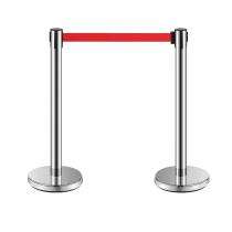 Floor Mount Retractable Belt Stanchion Barrier_0