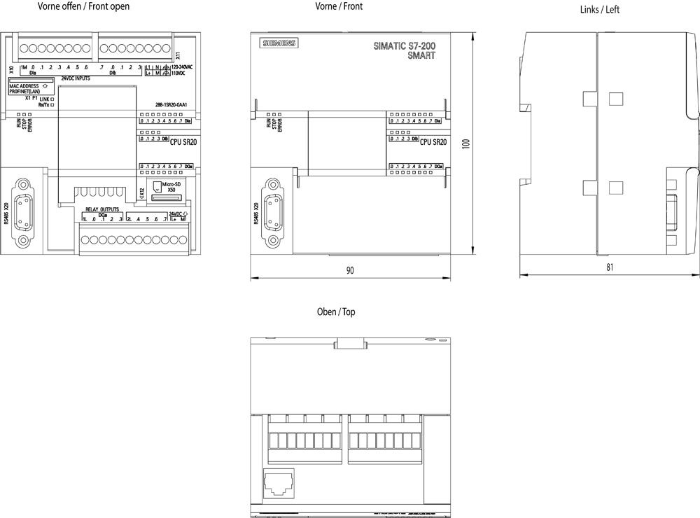 SIEMENS Programmable Logic Controller 6ES72881SR200AA1 24 V_1
