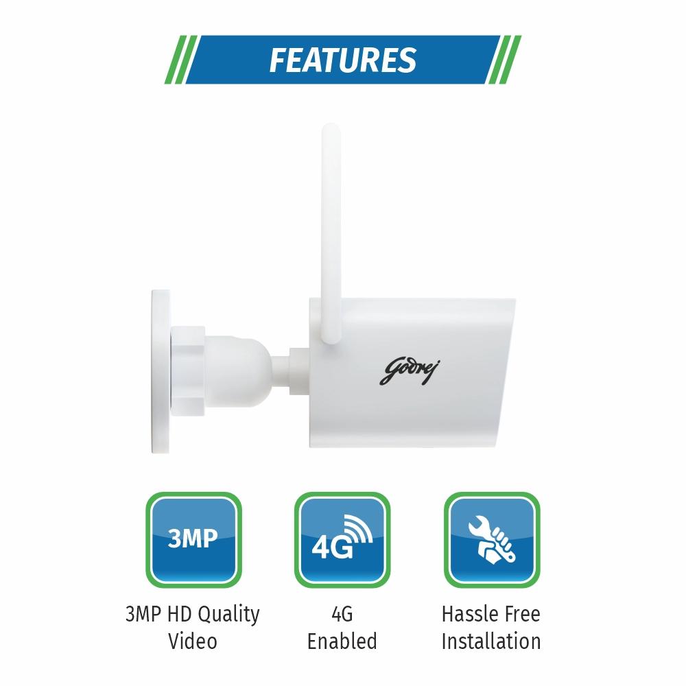 Godrej CCTV Cameras Ace Pro Bullet 3 MP 20 m 4 mm_2
