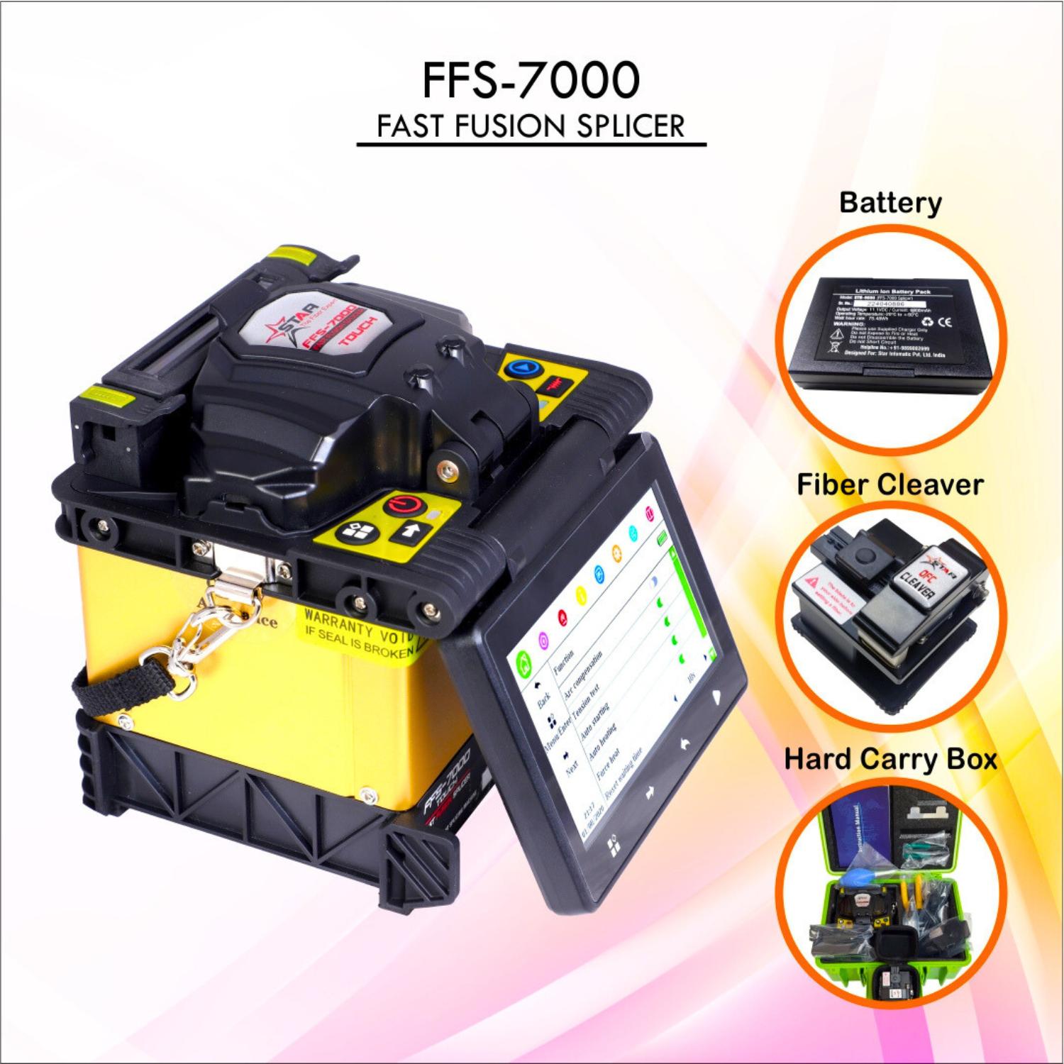 STAR FFS-7000 Touch Screen High Precision Core Alignment Fusion Splicer for Fiber Optic_3