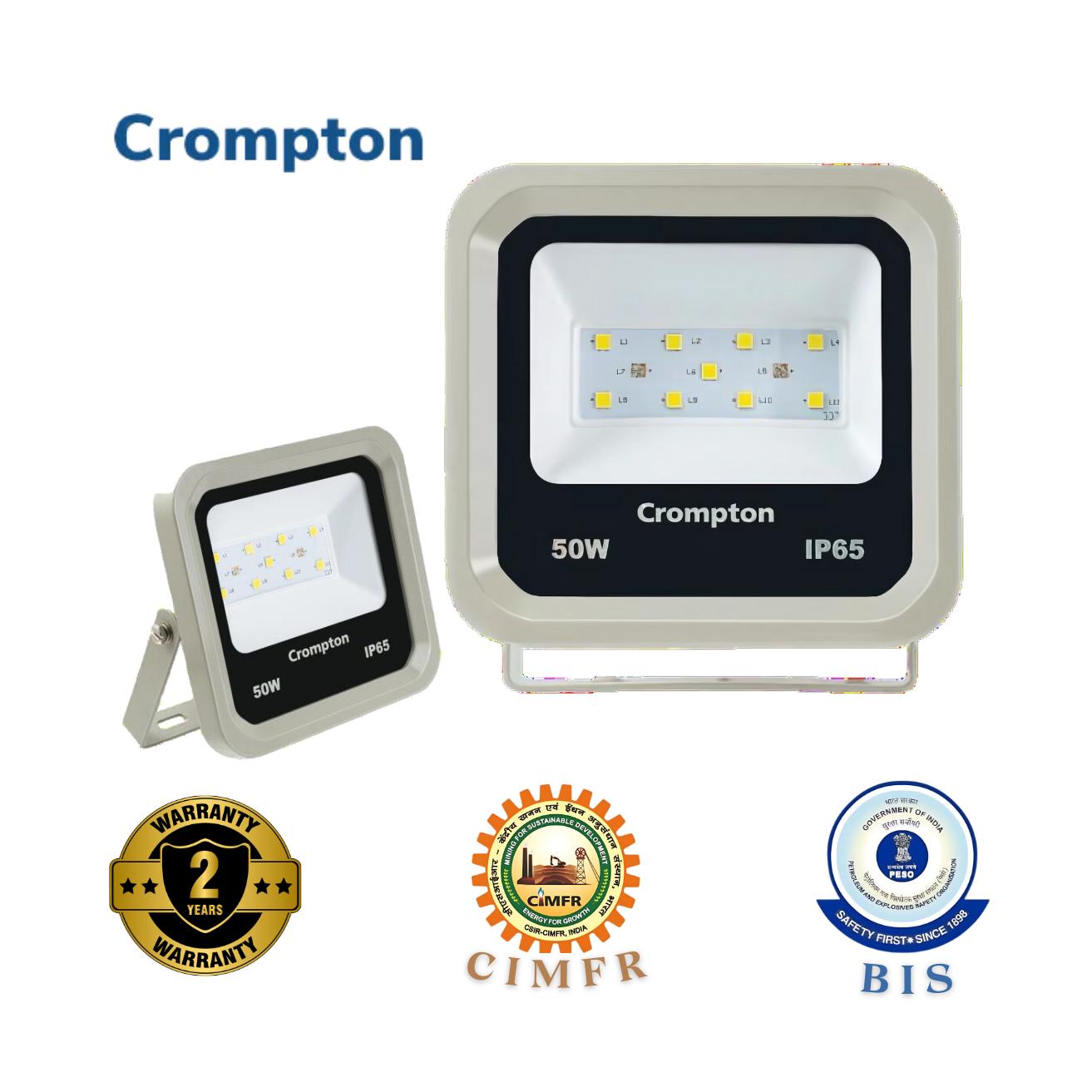 Crompton 50 W Cool White IP65 10 kV 100 Lumen TFS-521-50-57-NL-SL-NS-GL-NSG LED Flood Lights_1