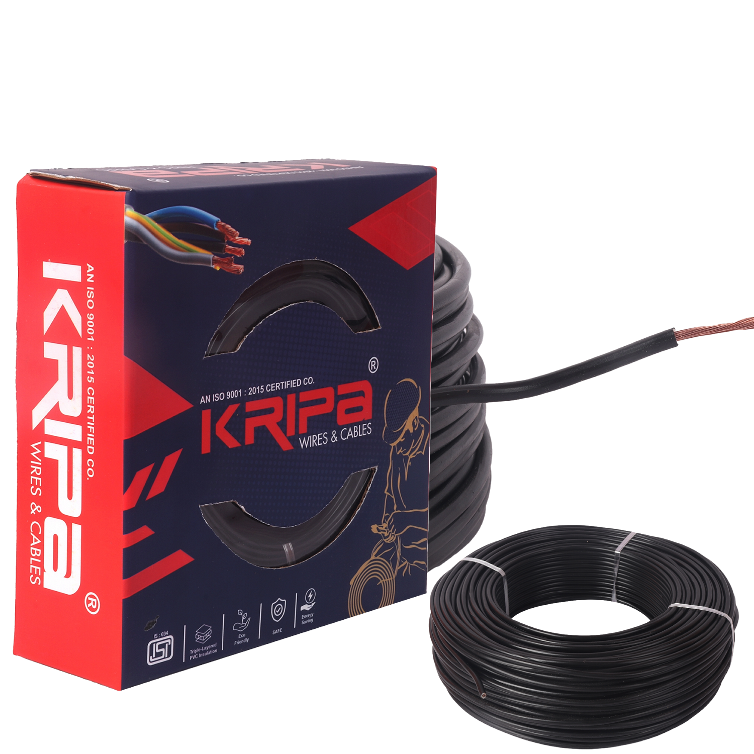 KRIPA 0.75 sqmm House wire HR FR LSH LF Electric Wire Black 90 m_0