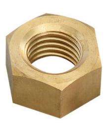 Madhav 1/4 in Hexagon Head Nuts Brass 4.6 Polished IS 1363_0