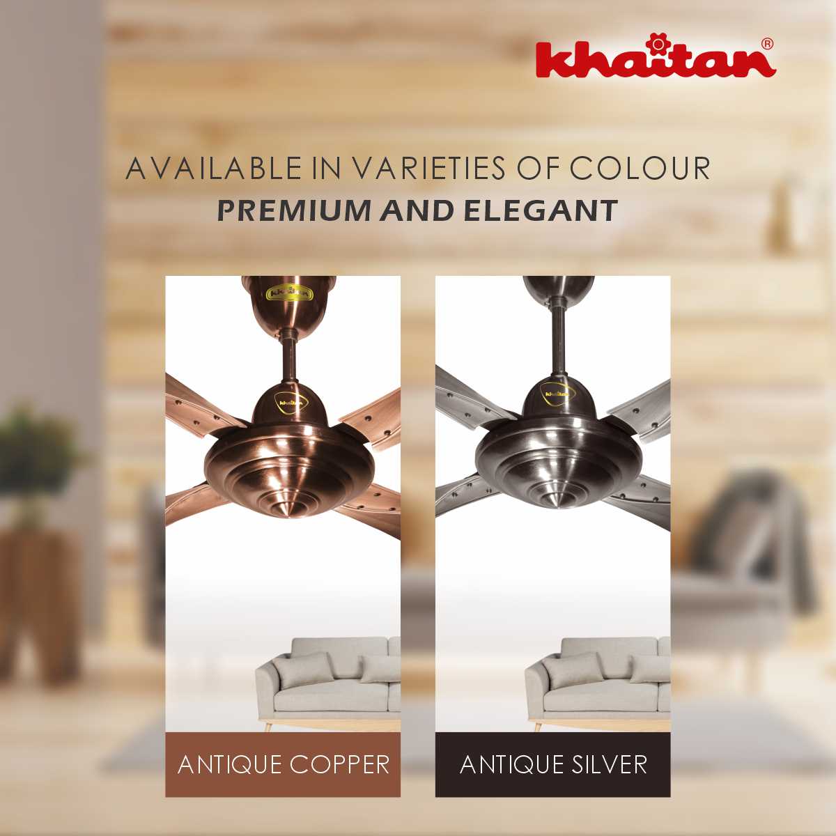 Khaitan Standard 1200 mm 4 Blades 40 W Antique Brass Ceiling Fans_2
