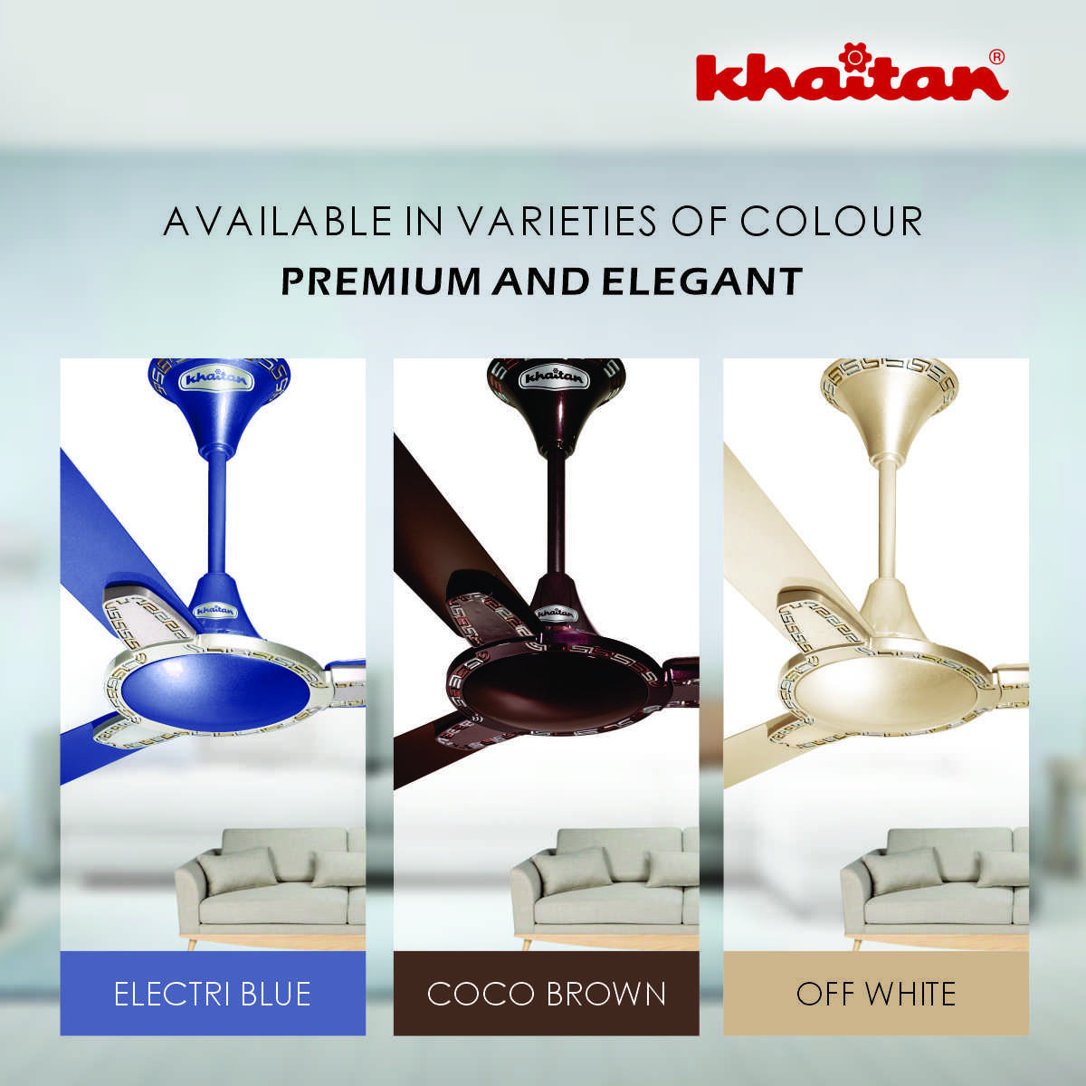 Khaitan Standard 1200 mm 3 Blades 52 W Amber Gold Ceiling Fans_2