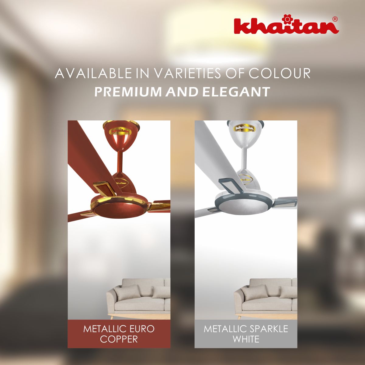 Khaitan Standard 1200 mm 3 Blades 52 W Metallic Sunshine Gold Ceiling Fans_2