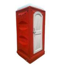 Geeta Mild Steel 6.5 ft Portable Toilet Cabin Red and White_0