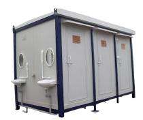 Geeta Mild Steel 6.5 ft Portable Toilet Cabin White_0