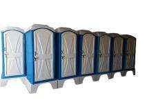 Geeta Mild Steel 8 ft Portable Toilet Cabin White and Blue_0