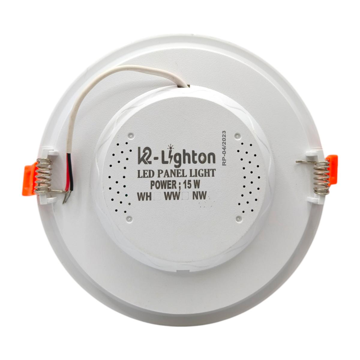 K2-Lighton 15 W Round 3 in 1 White 150 mm LED Panel Lights Recessed Mounted_1