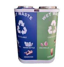 Self Closing Bins Blue and Green 25 L Stainless Steel_0
