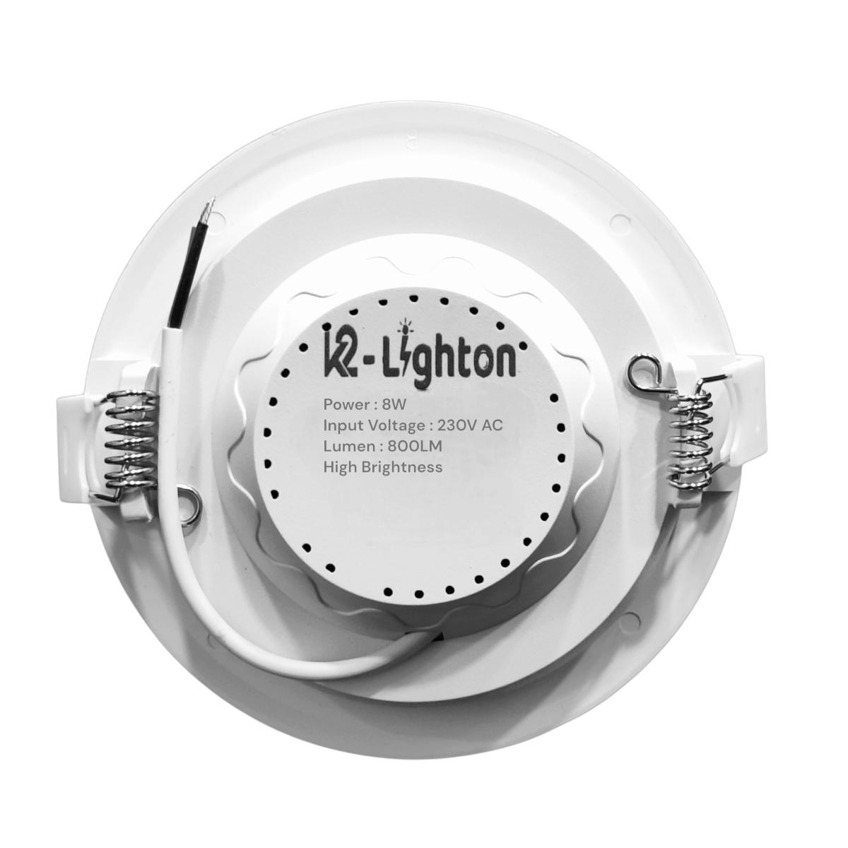 K2-Lighton 8 W Round Cool White 100 mm LED Panel Lights Recessed Mounted_1