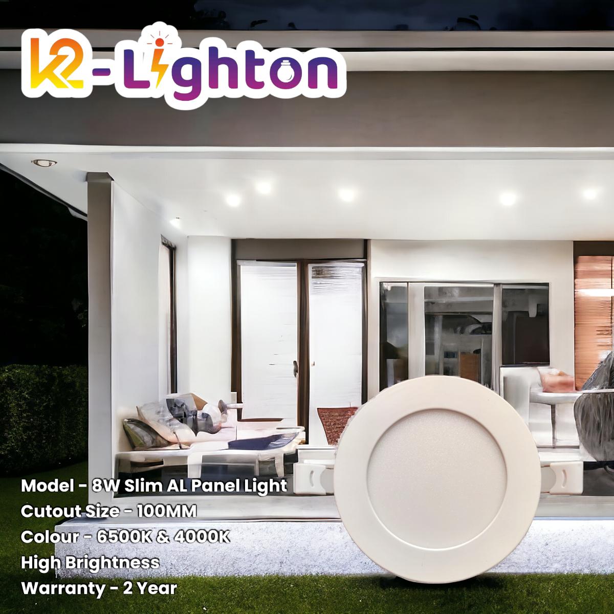 K2-Lighton 8 W Round Cool White 105 mm LED Panel Lights Recessed Mounted_2