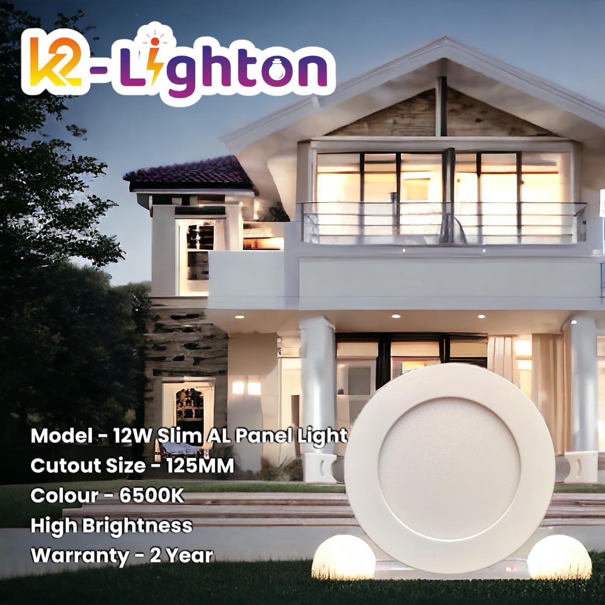 K2-Lighton 12 W Round Cool White 130 mm LED Panel Lights Recessed Mounted_2