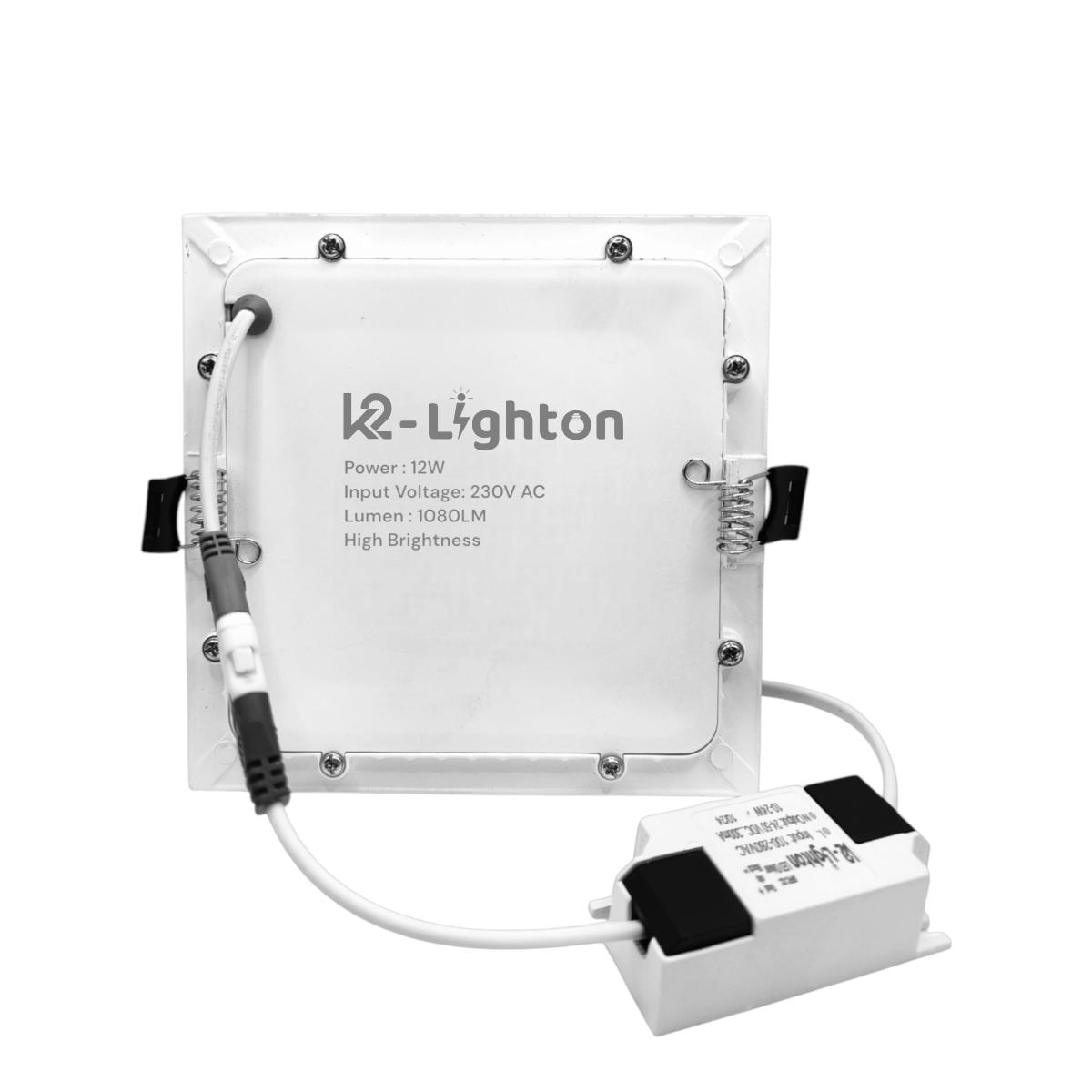K2-Lighton 12 W Square Cool White 130 mm LED Panel Lights Recessed Mounted_1