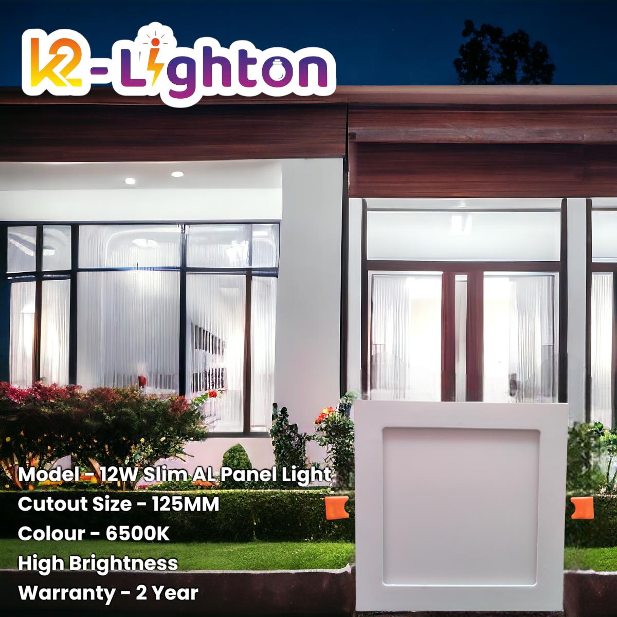 K2-Lighton 12 W Square Cool White 130 mm LED Panel Lights Recessed Mounted_2