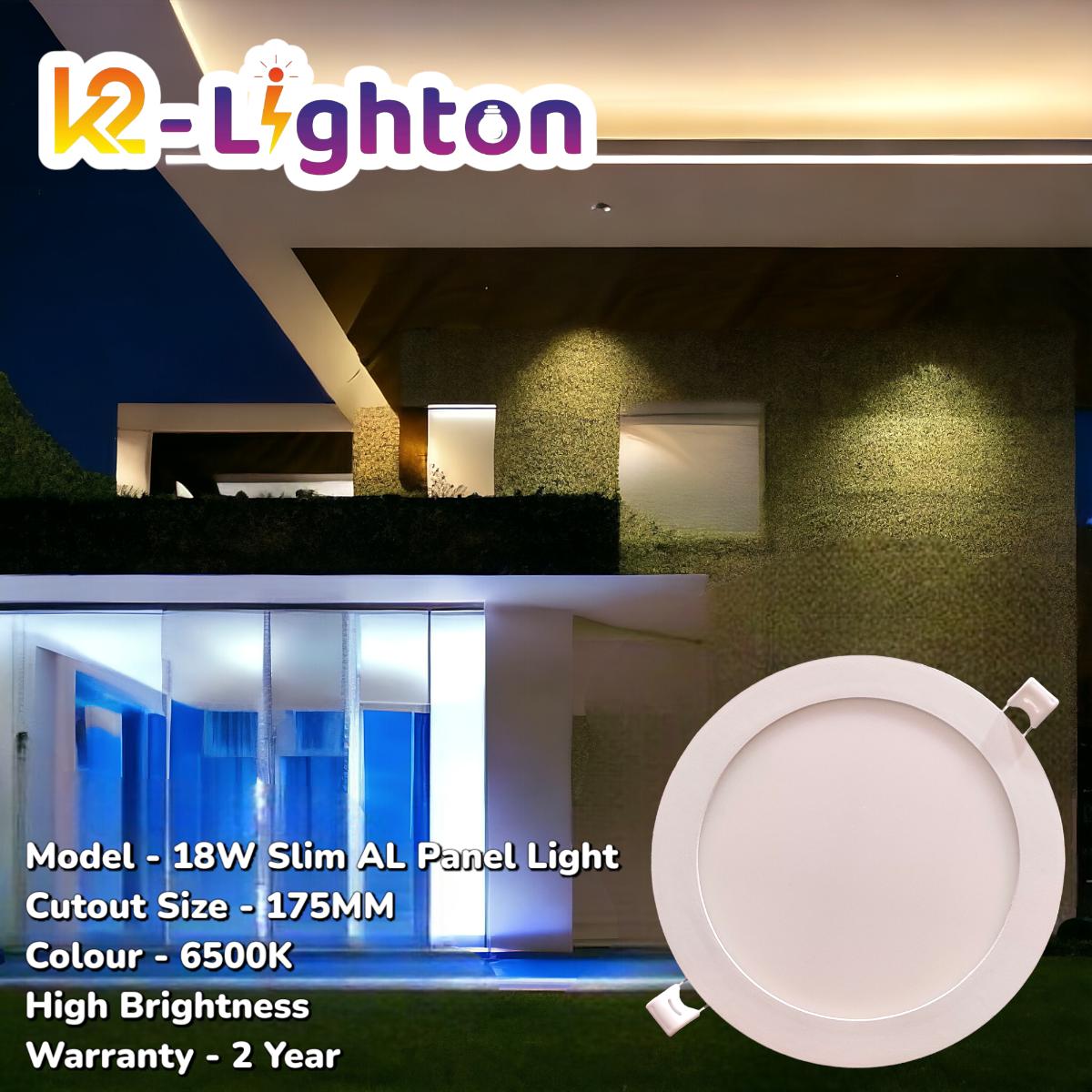 K2-Lighton 18 W Round Cool White 175 mm LED Panel Lights Recessed Mounted_2