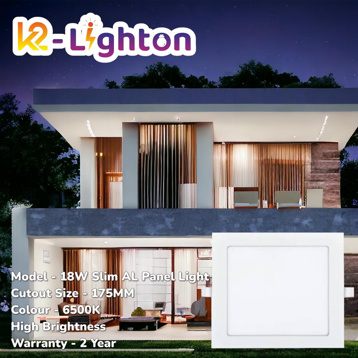 K2-Lighton 18 W Square Cool White 175 mm LED Panel Lights Recessed Mounted_2