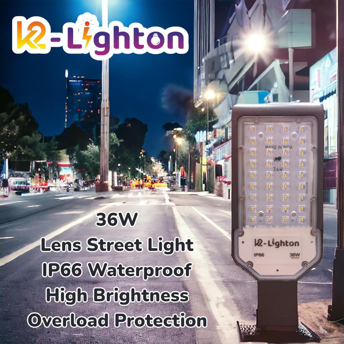 K2-Lighton 36 W Cool White IP66 4 kV LED Street Lights_2