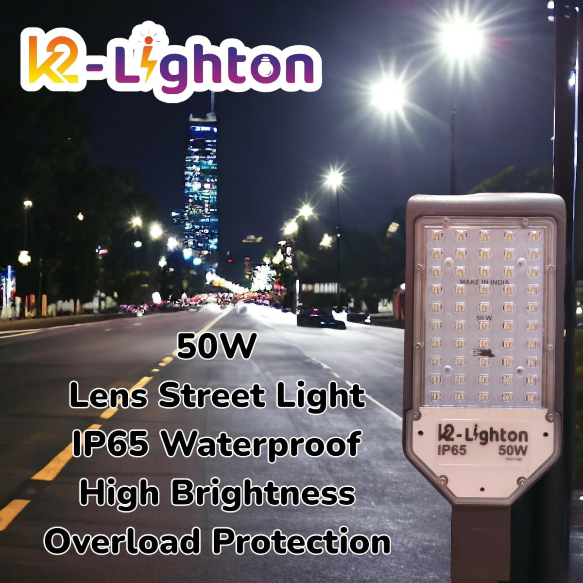 K2-Lighton 50 W Cool White IP65 4 kV LED Street Lights_2