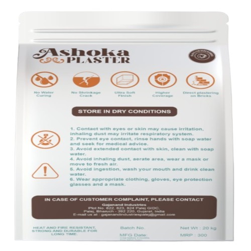 ASHOKA PLASTER Elite One Coat Type A Gypsum Plasters 20 kg White_3