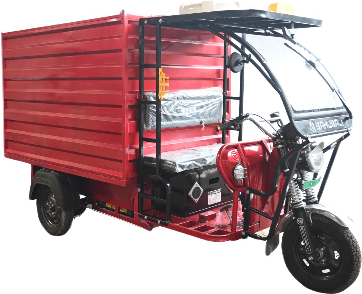 Bahubali Close Body Loader Red Electric Rickshaw Loader_1