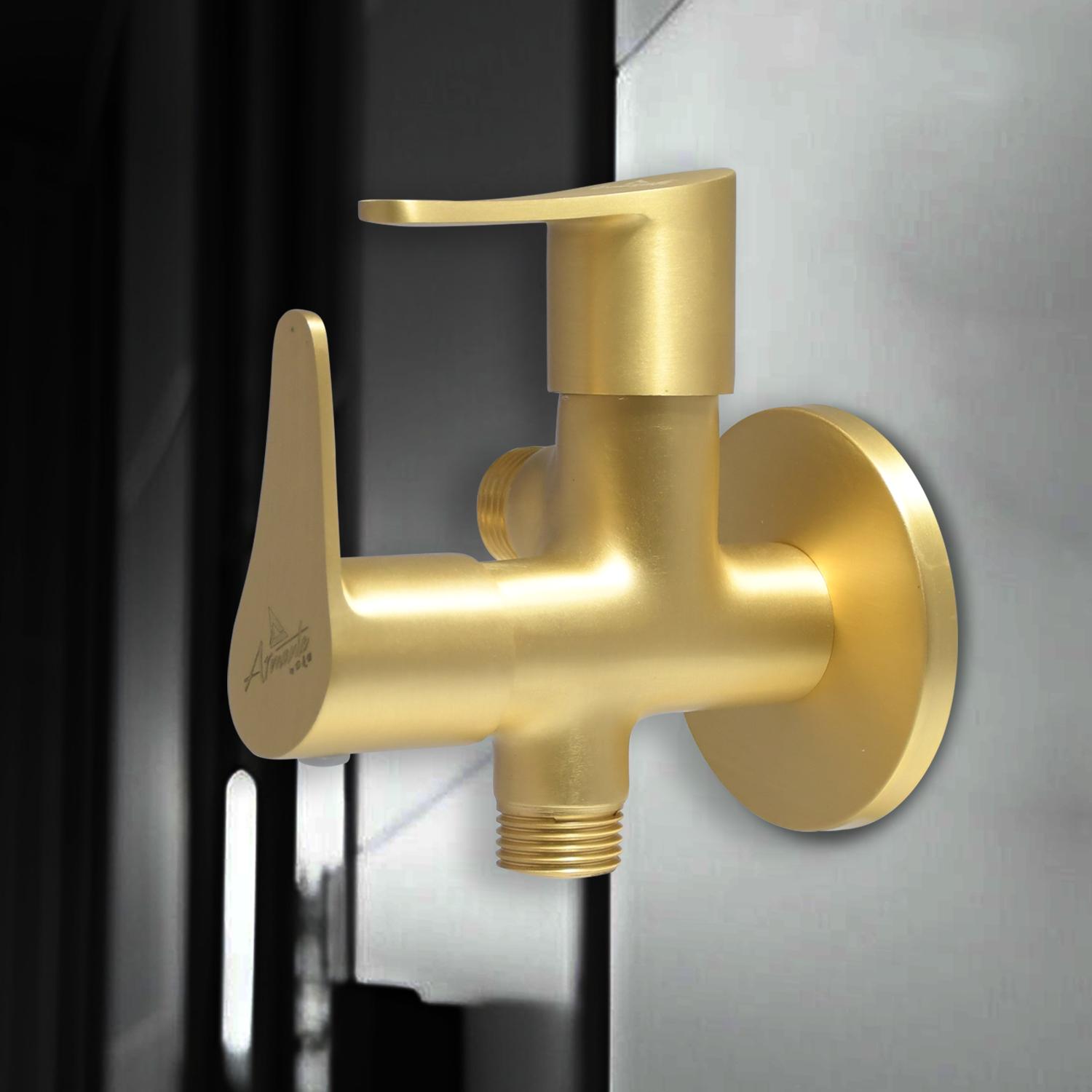 D&B Bathware Matt Finish Angle Cock Faucet Brushed Gold-3302_1