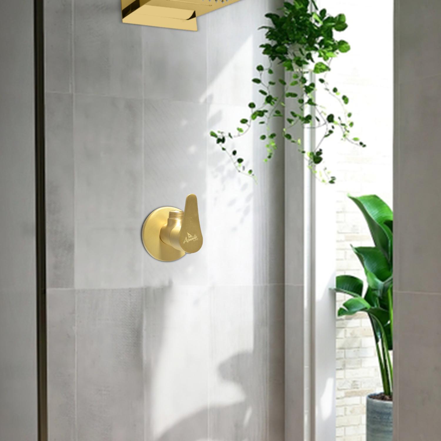 D&B Bathware Matt Finish Angle Cock Faucet Brushed Gold-3302_3