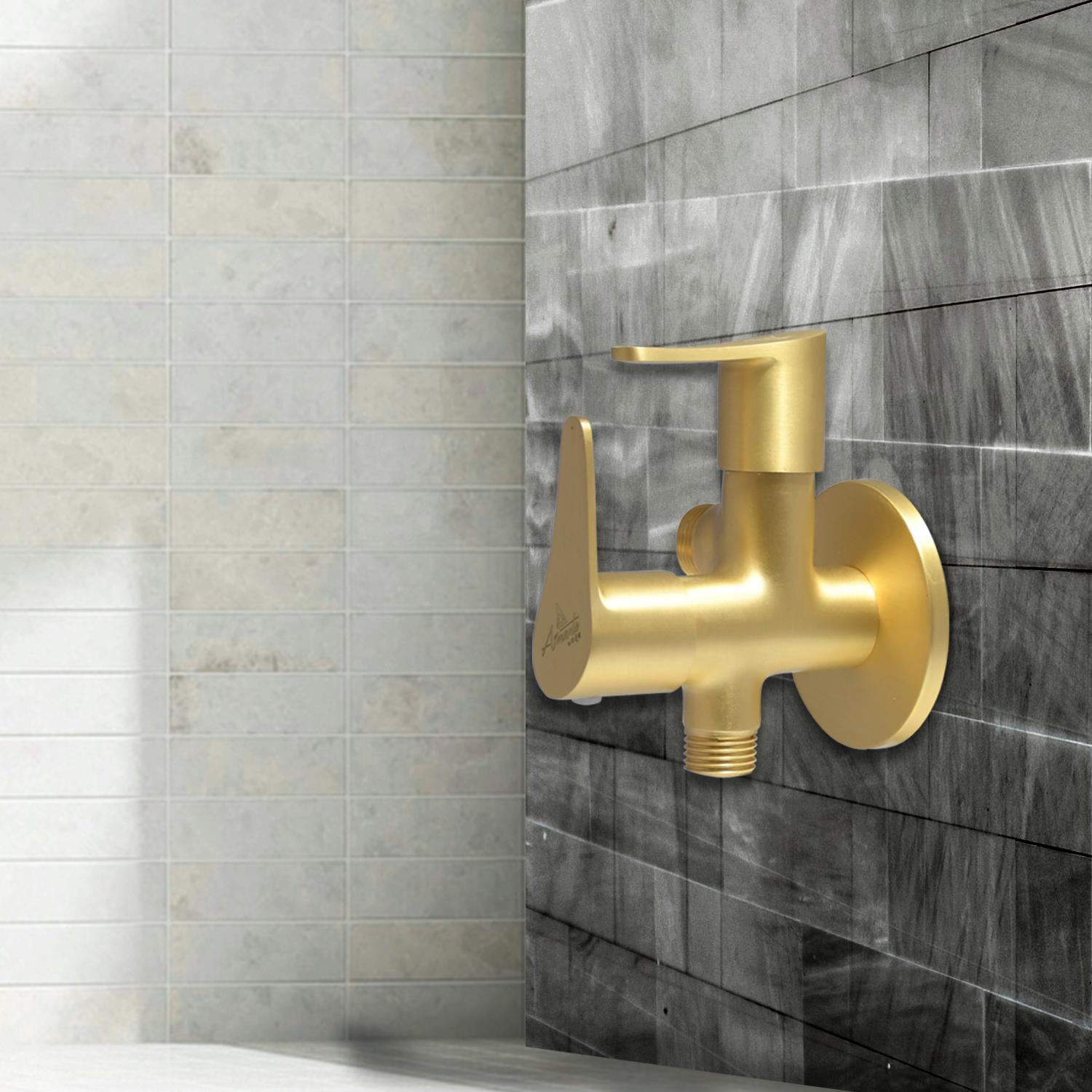 D&B Bathware Brushed Gold Matt Finish Angle Cock Faucet 2 way Angle-valve - 3310_3