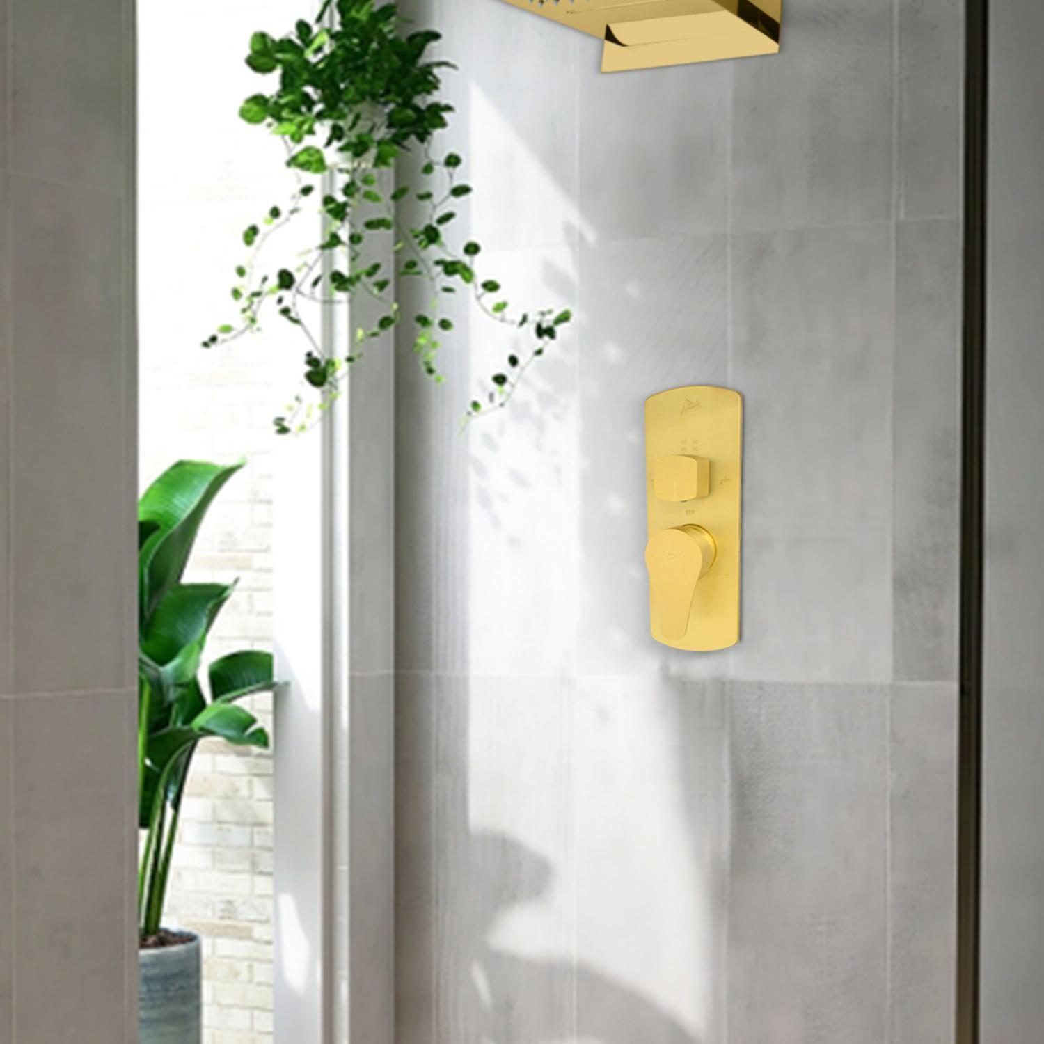 D&B Bathware Brushed Gold Matt Finish Diverter Faucet Hydra Turbo - 3OULAP_1