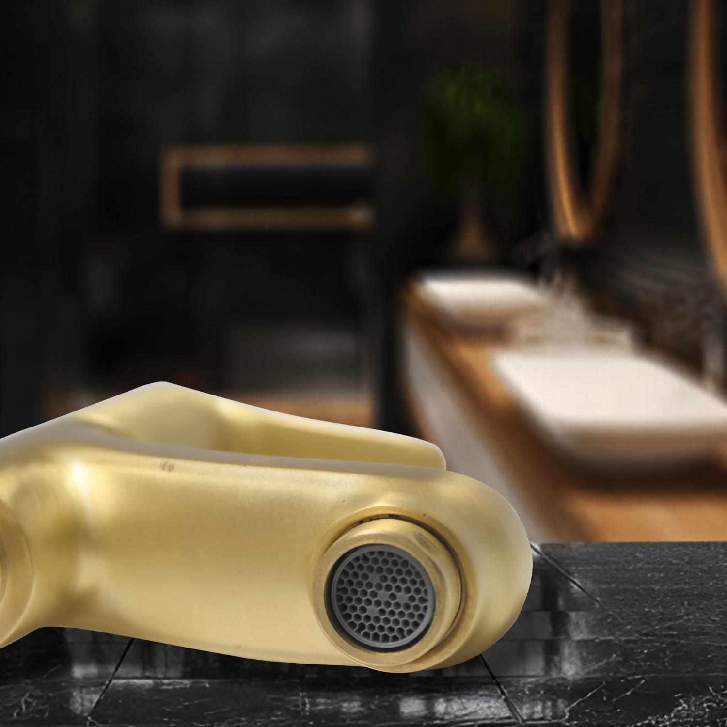 D&B Bathware Brushed Gold Matt Finish Bib Cocks Faucet 2-Way Bib-Cock - 3309_1