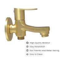 D&B Bathware Brushed Gold Matt Finish Bib Cocks Faucet 2-Way Bib-Cock - 3309_0