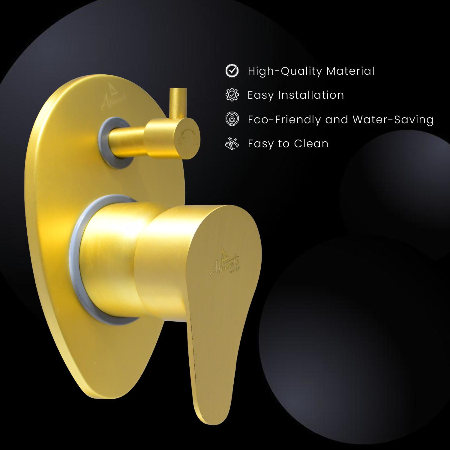 D&B Bathware Brushed Gold Matt Finish Diverter Faucet Upper Parts - 3315_1