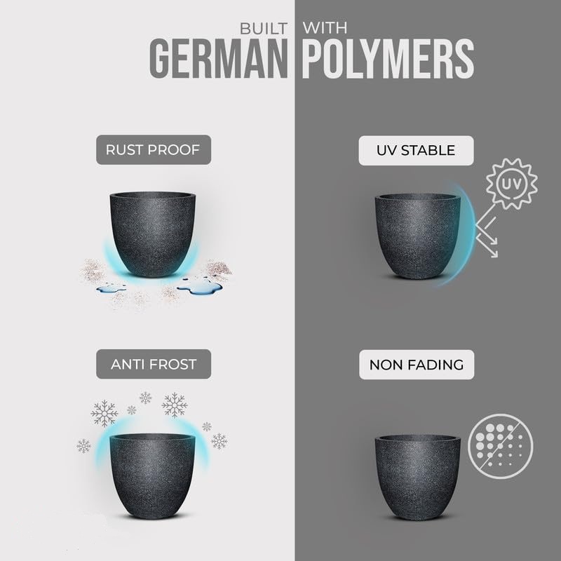 German Polymer Pot Planter Grey_1