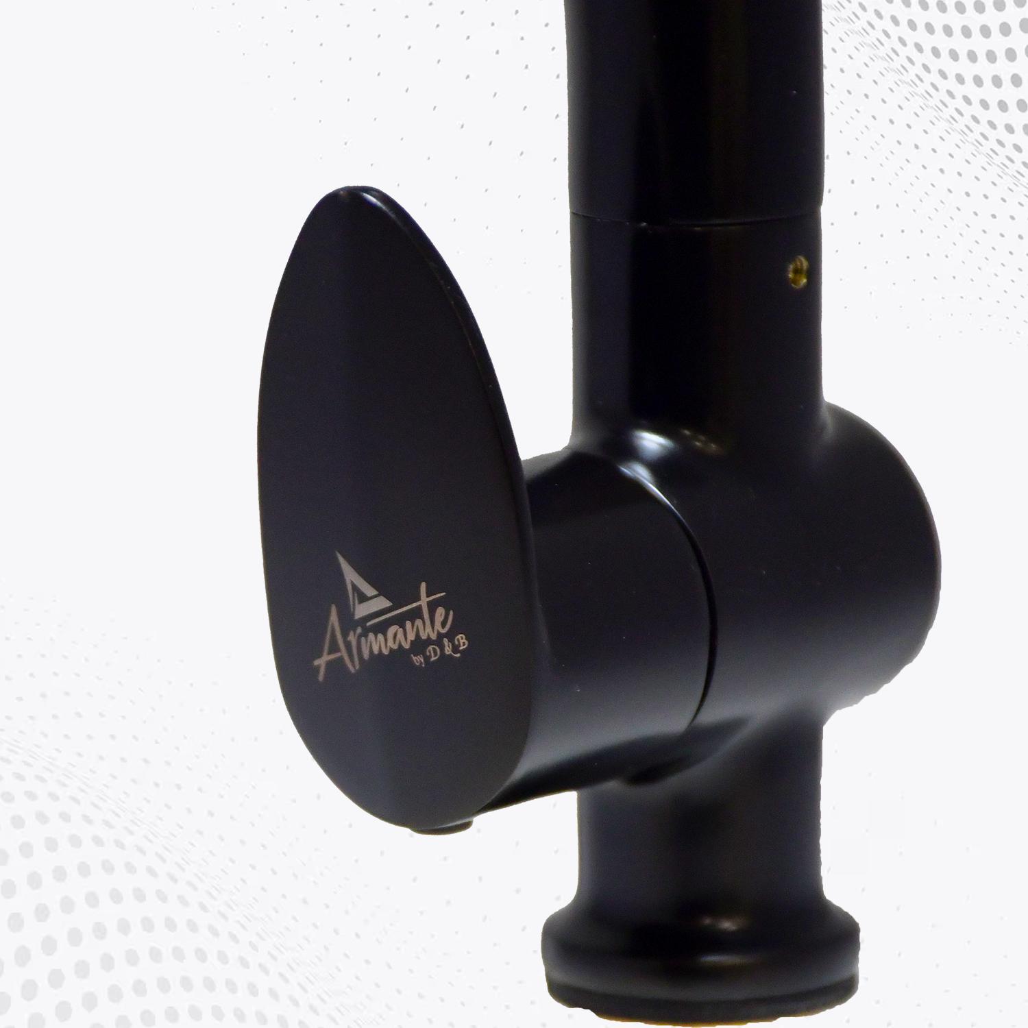 D&B Bathware Polished Swan Neck Faucet Nautica-NTC6112 Black_2