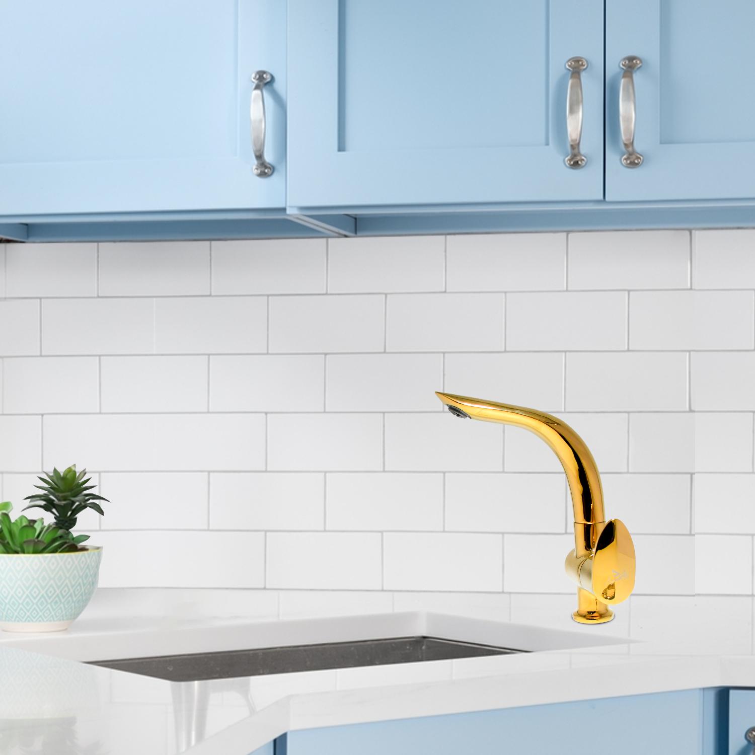 D&B Bathware Polished Swan Neck Faucet Nautica-NTC6112 Gold_2