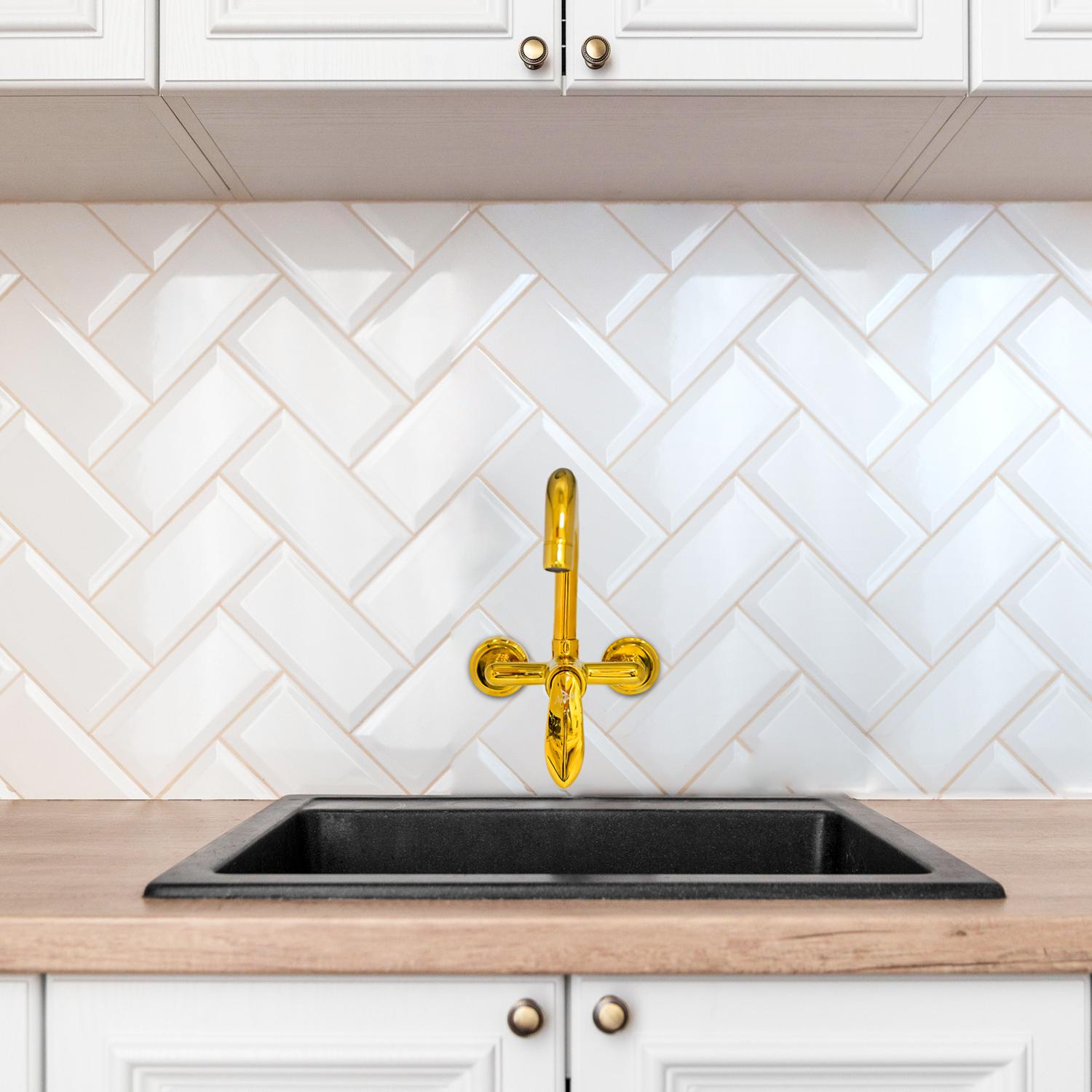 D&B Bathware Polished Wall Mixers Faucet Nautica-6122 Gold_2