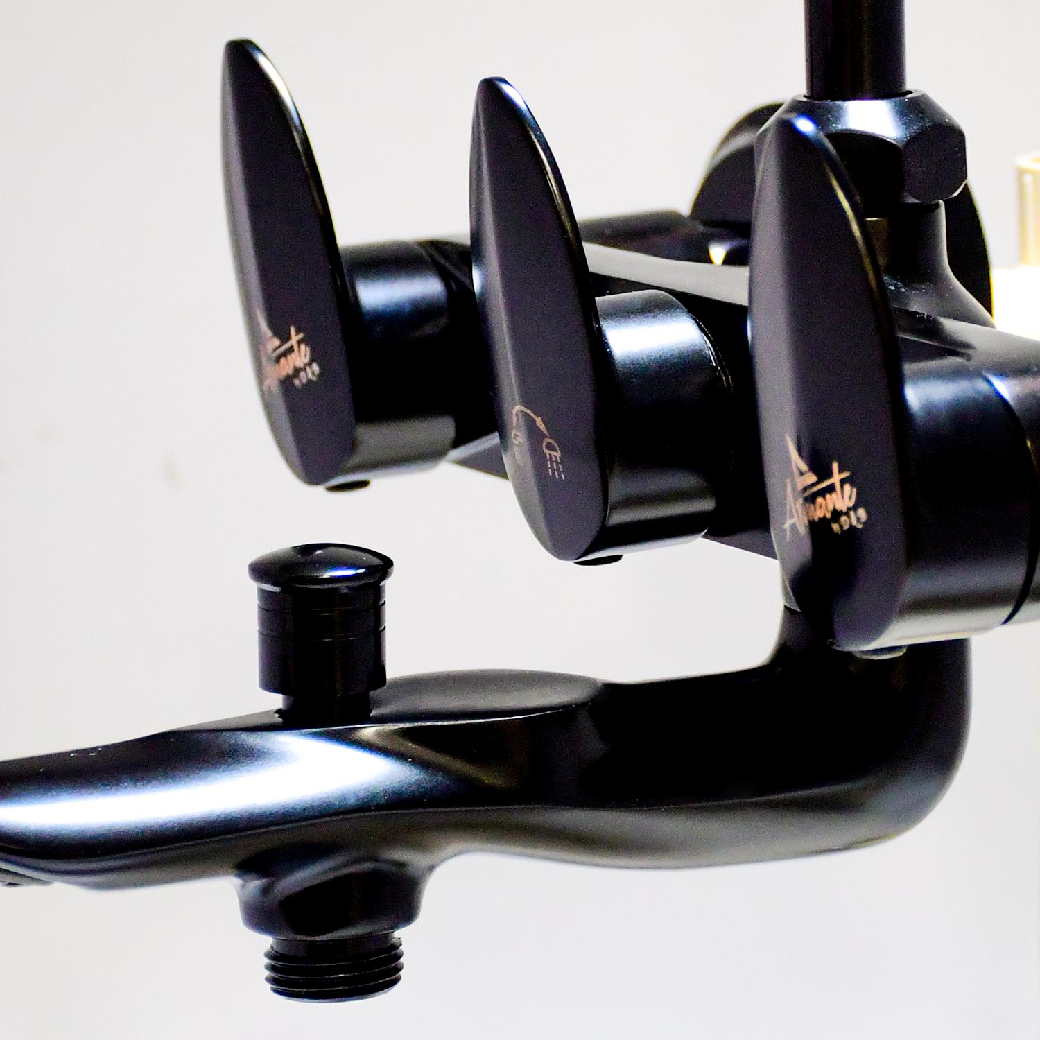 D&B Bathware Polished Wall Mixers Faucet Nautica-6107 Black_2