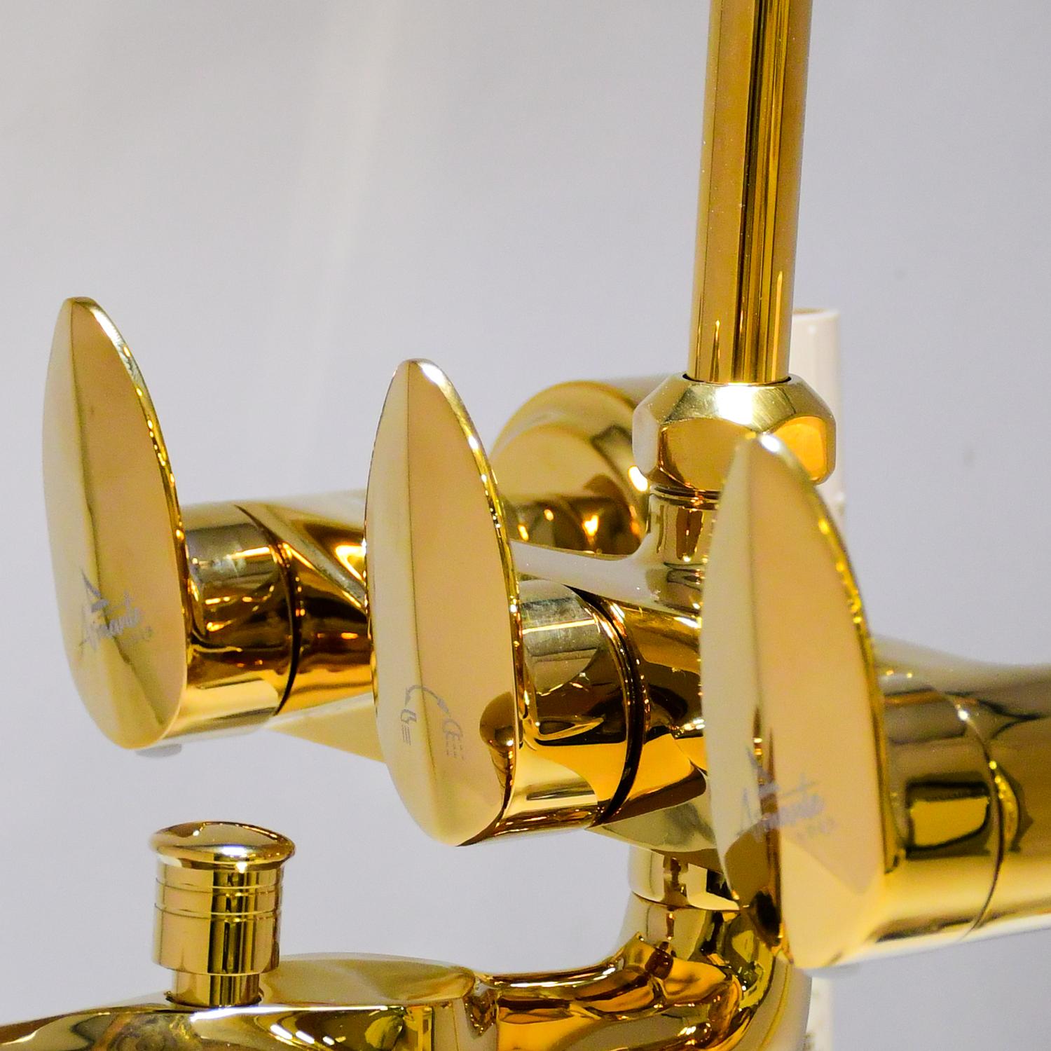 D&B Bathware Polished Wall Mixers Faucet Nautica-6107 Gold_2