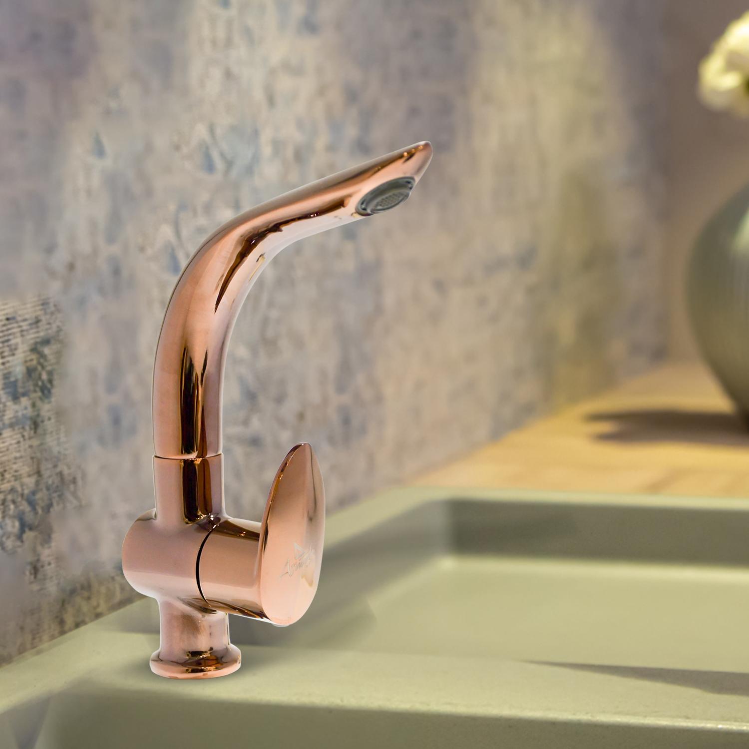 D&B Bathware Polished Swan Neck Faucet Nautica-NTC6112 Rose_1