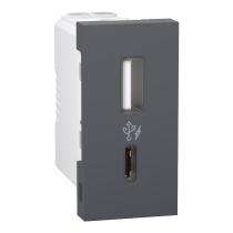 Schneider Electric 2.4 A Grey USB Charger Type A + C Electrical Sockets_0