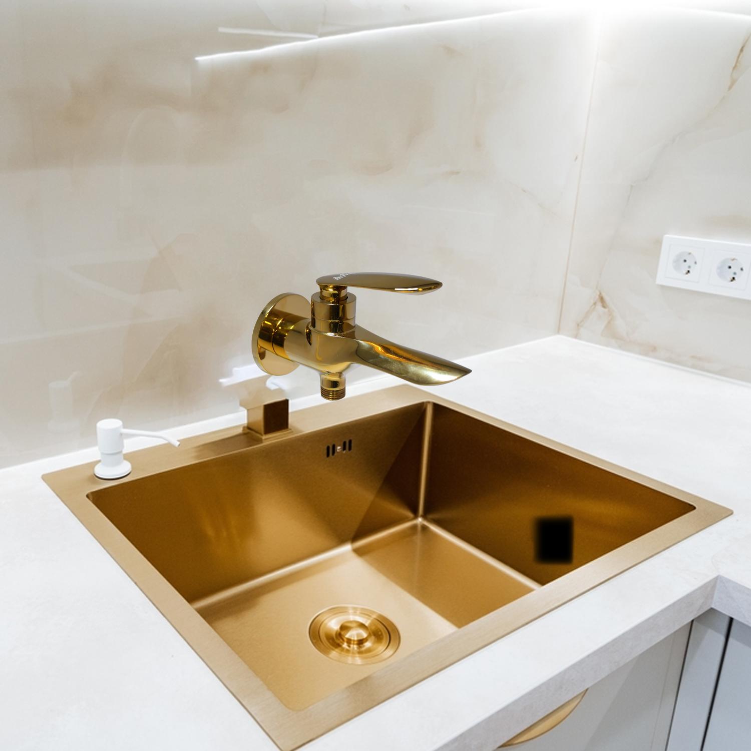 D&B Bathware Polished Bib Cocks Faucet NAUTICA-6103 GOLD_3