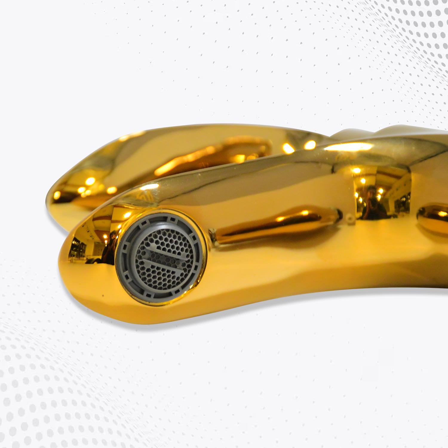 D&B Bathware Polished Pillar Cocks Faucet NAUTICA-6104 GOLD_2