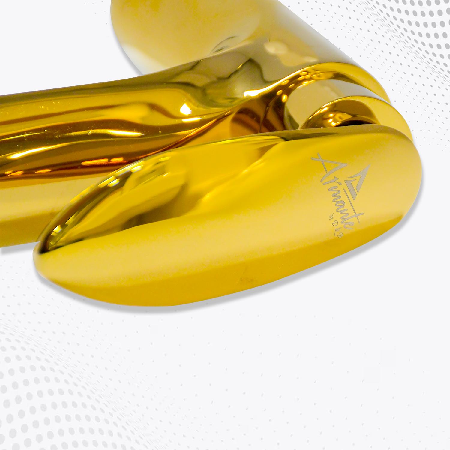 D&B Bathware Polished Pillar Cocks Faucet NAUTICA-6104 GOLD_3