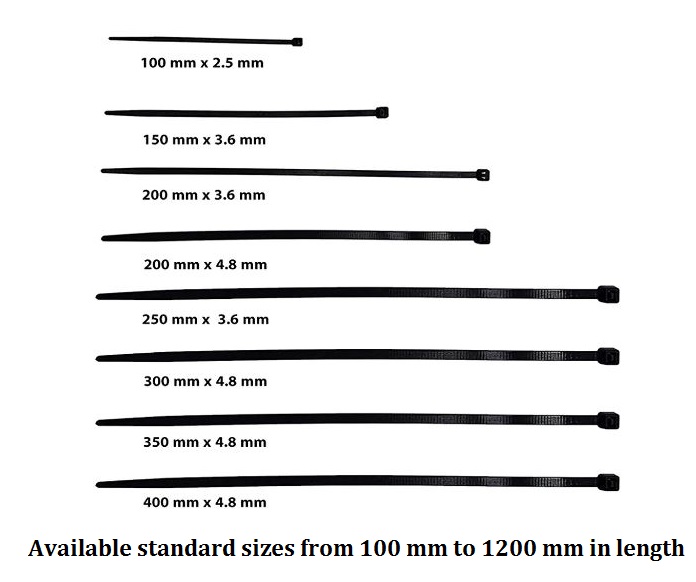 Nylon 66 150 mm 2.5 mm Cable Ties Black_3